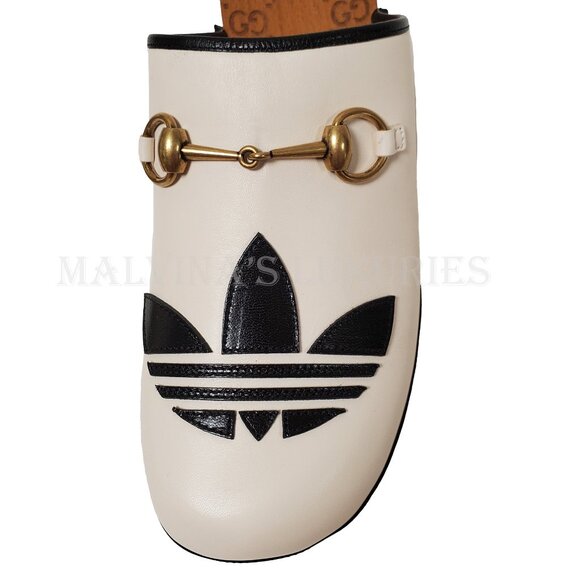GUCCI SHOES ADIDAS X TREFOIL LEATHER HORSEBIT CLOG MULES sz 39 9 - Picture 12 of 16
